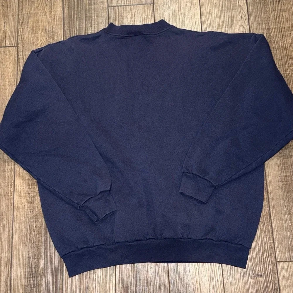 Vintage Tultex Waikiki Beach Hawaii Sweatshirt Navy Blue Embroidered 90s Large